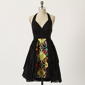 Anthropologie Floreat Palenque Embroidered Layered Halter Dress - Size 4